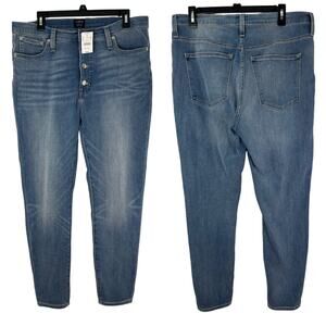 New J. Crew Women's High Rise Stretch Medium Wash Skinny Jeans